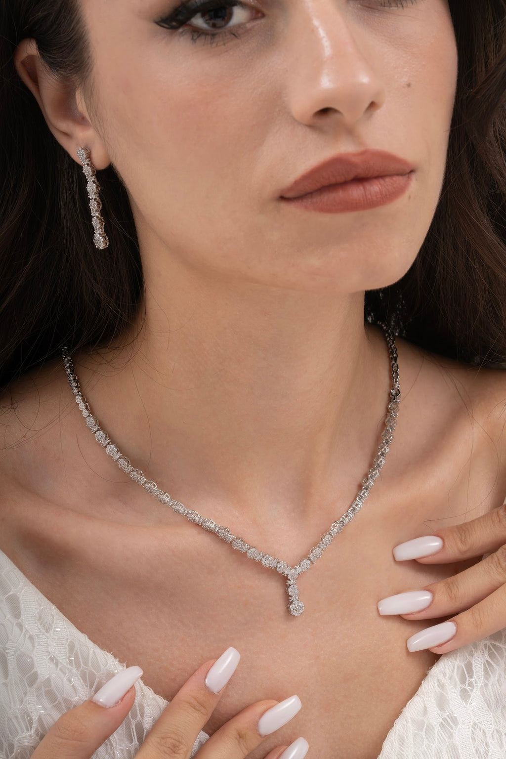 MİREL 7172 Zirkon Taşlı Gelin Seti Fashion Jewelry Set product photo 1