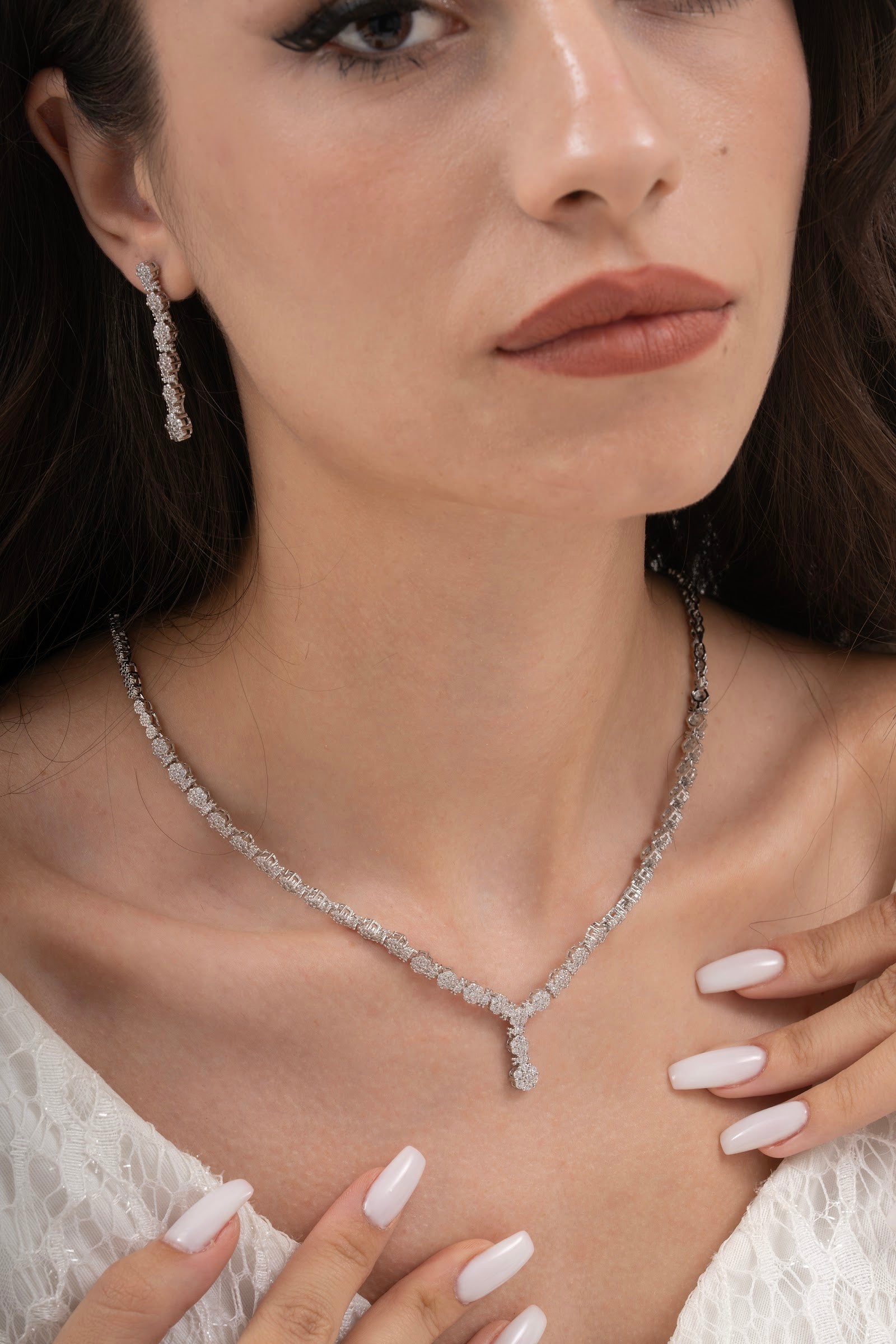 MİREL 7172 Zirkon Taşlı Gelin Seti Fashion Jewelry Set product photo 1