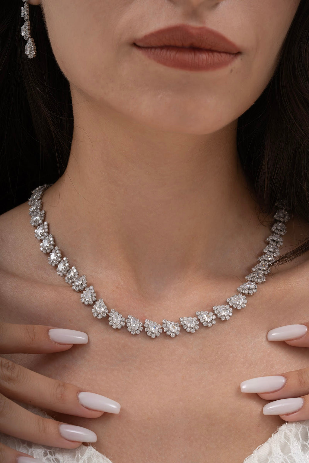 MİREL 7159 Zirkon Taşlı Gelin Seti Fashion Jewelry Set product photo 2