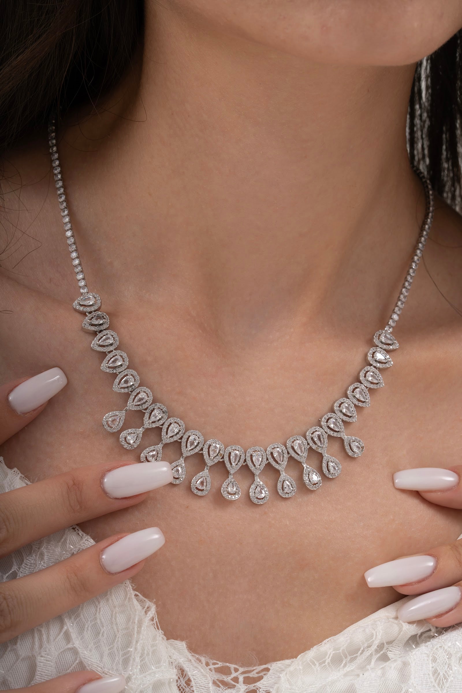 MİREL 7167 Zirkon Taşlı Gelin Seti Fashion Jewelry Set product photo 2
