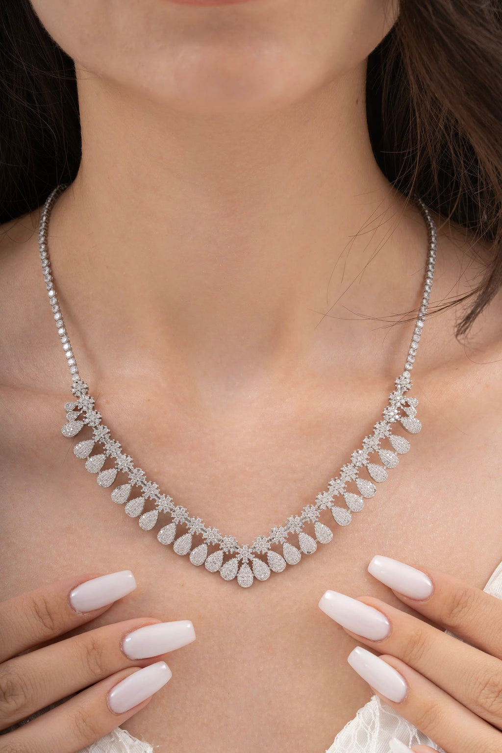 MİREL 7086 Zirkon Taşlı Gelin Seti Fashion Jewelry Set product photo 2