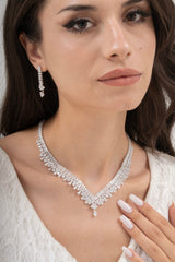 MİREL 7066 Zirkon Taşlı Gelin Seti Fashion Jewelry Set product photo 1