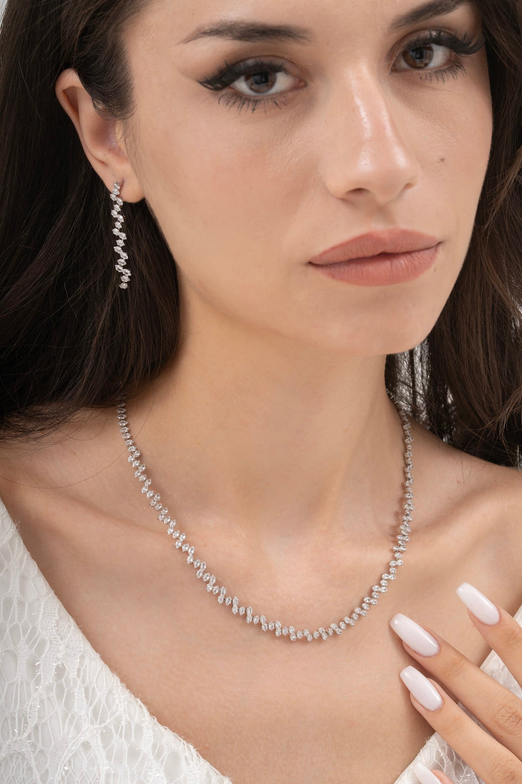 MİREL 7074 Zirkon Taşlı Gelin Seti Fashion Jewelry Set product photo 1