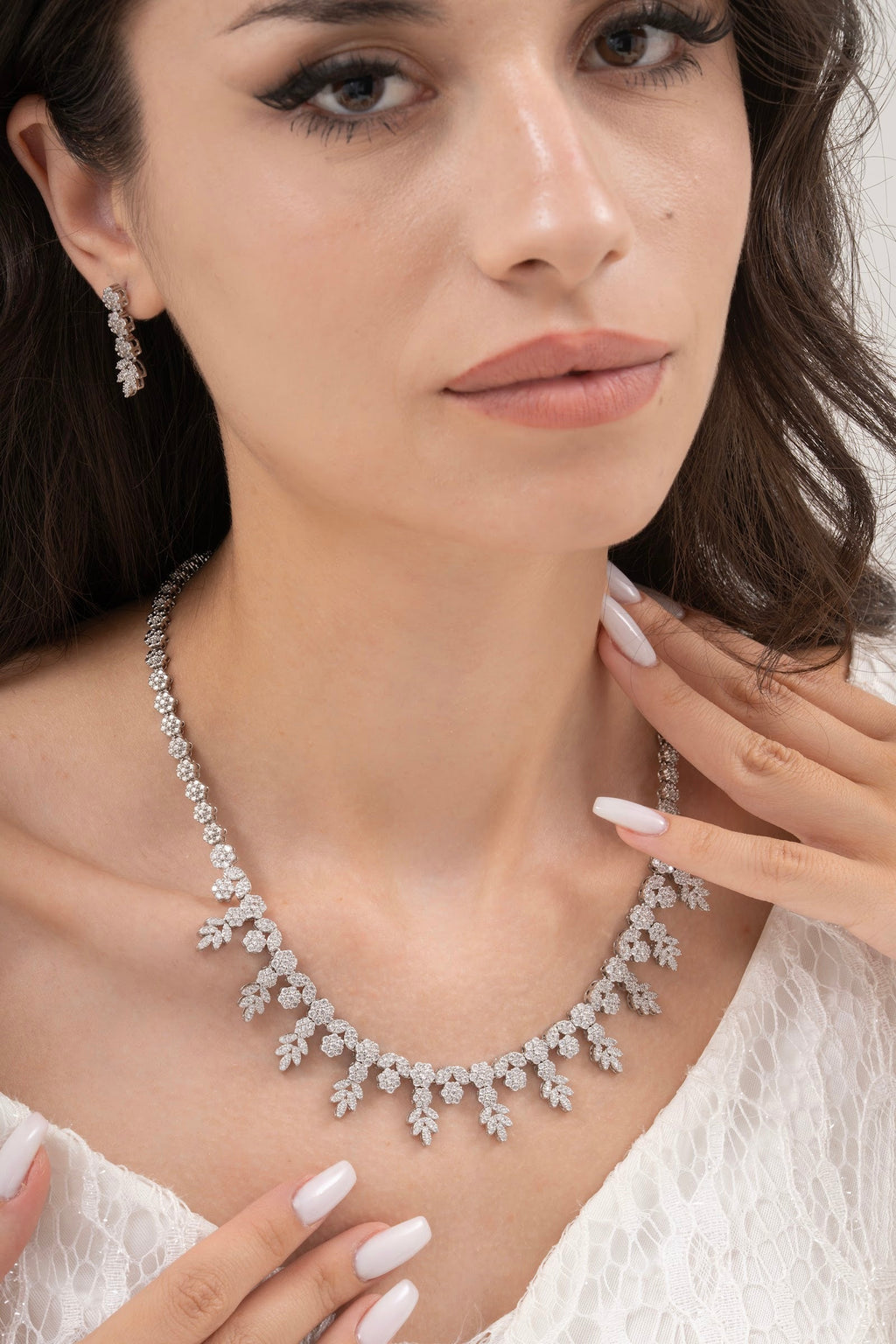 MİREL 7082 Zirkon Taşlı Gelin Seti Fashion Jewelry Set product photo 1