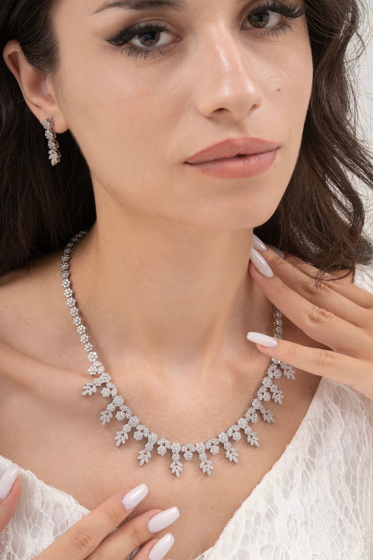 MİREL 7082 Zirkon Taşlı Gelin Seti Fashion Jewelry Set product photo 1