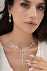 MİREL 7024 Zirkon Taşlı Gelin Seti Fashion Jewelry Set product photo 1