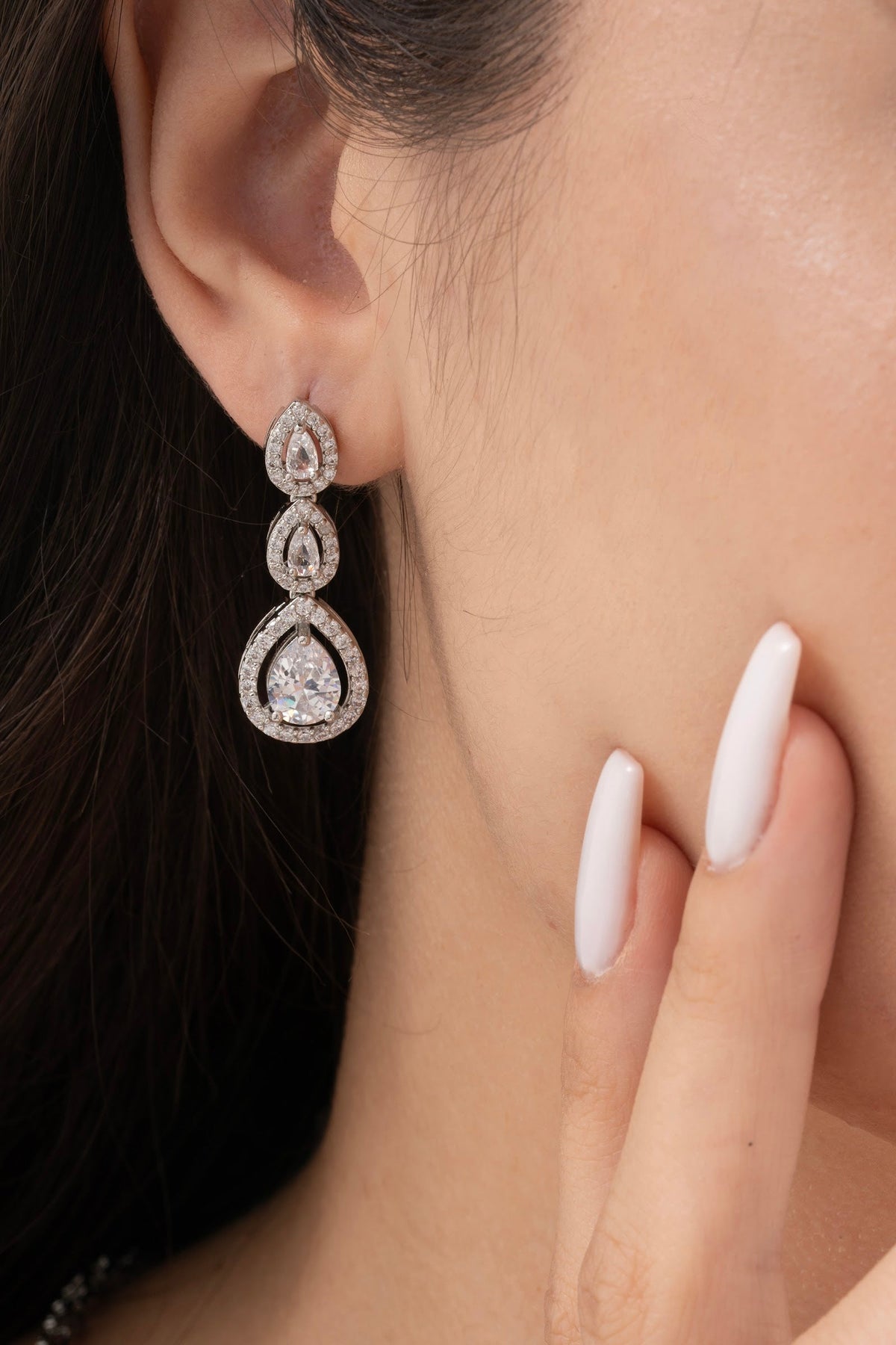 MİREL 7044 Zirkon Taşlı Gelin Seti Fashion Jewelry Set product photo 3