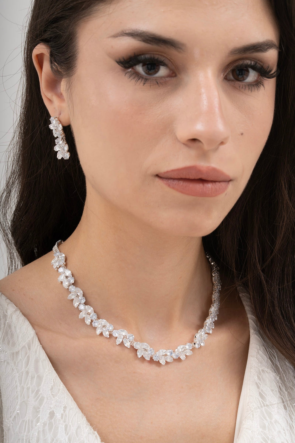 MİREL 7025 Zirkon Taşlı Gelin Seti Fashion Jewelry Set product photo 1