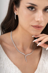 MİREL 7064 Zirkon Taşlı Gelin Seti Fashion Jewelry Set product photo 1