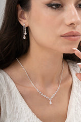 MİREL 7090 Zirkon Taşlı Gelin Seti Fashion Jewelry Set product photo 1