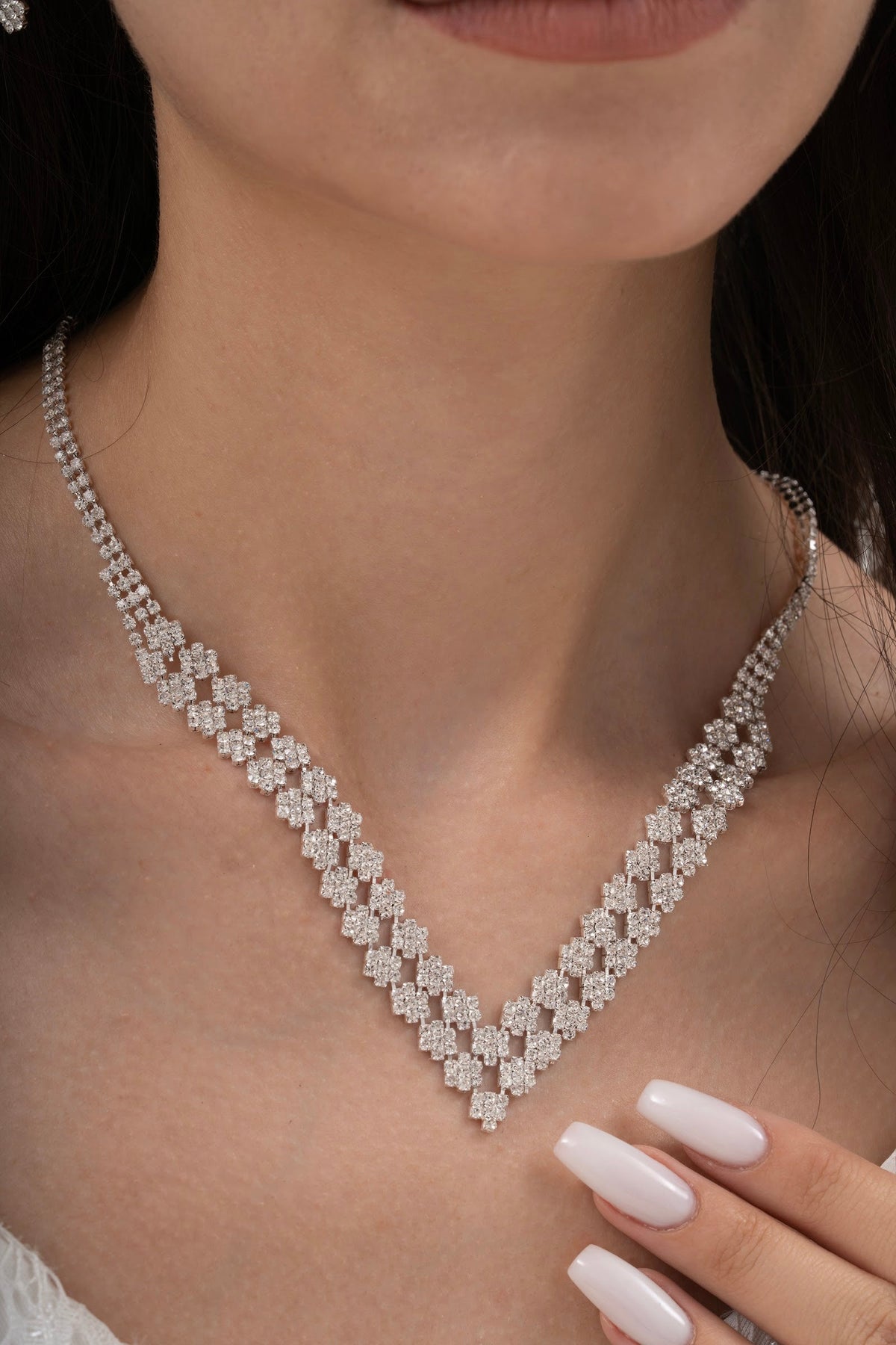 MİREL 7031 Zirkon Taşlı Gelin Seti Fashion Jewelry Set product photo 2