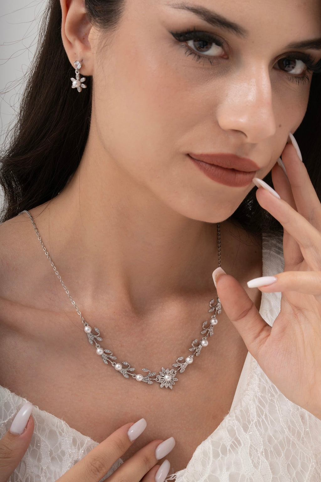 MİREL 7154 Zirkon Taşlı Gelin Seti Fashion Jewelry Set product photo 1