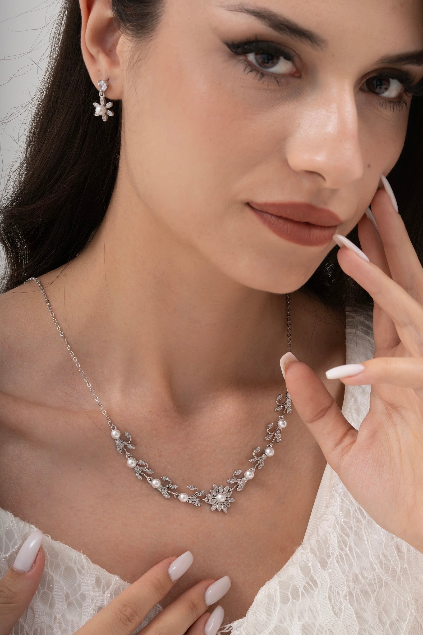 MİREL 7154 Zirkon Taşlı Gelin Seti Fashion Jewelry Set product photo 1