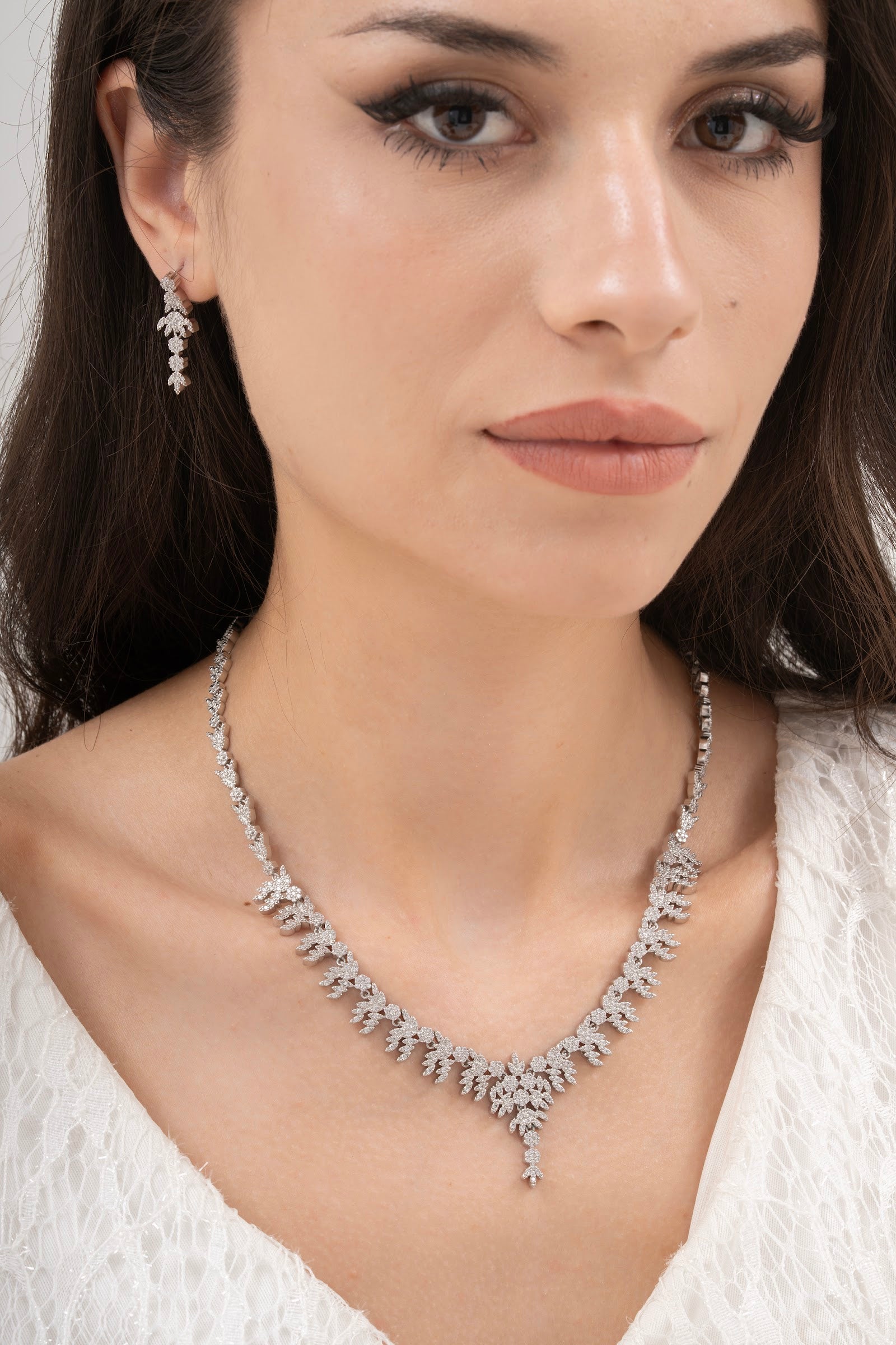 MİREL 7071 Zirkon Taşlı Gelin Seti Fashion Jewelry Set product photo 1