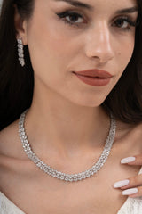 MİREL 7132 Zirkon Taşlı Gelin Seti Fashion Jewelry Set product photo 1
