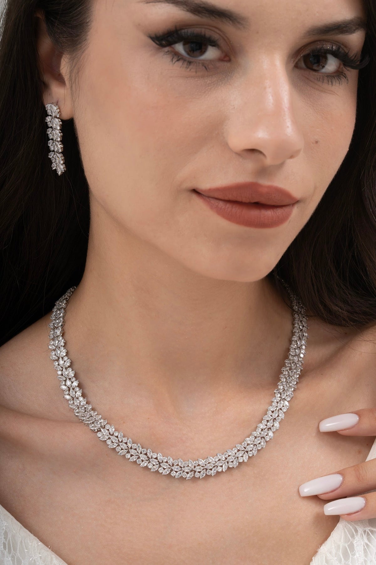 MİREL 7132 Zirkon Taşlı Gelin Seti Fashion Jewelry Set product photo 1