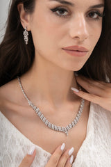 MİREL 7101 Zirkon Taşlı Gelin Seti Fashion Jewelry Set product photo 1