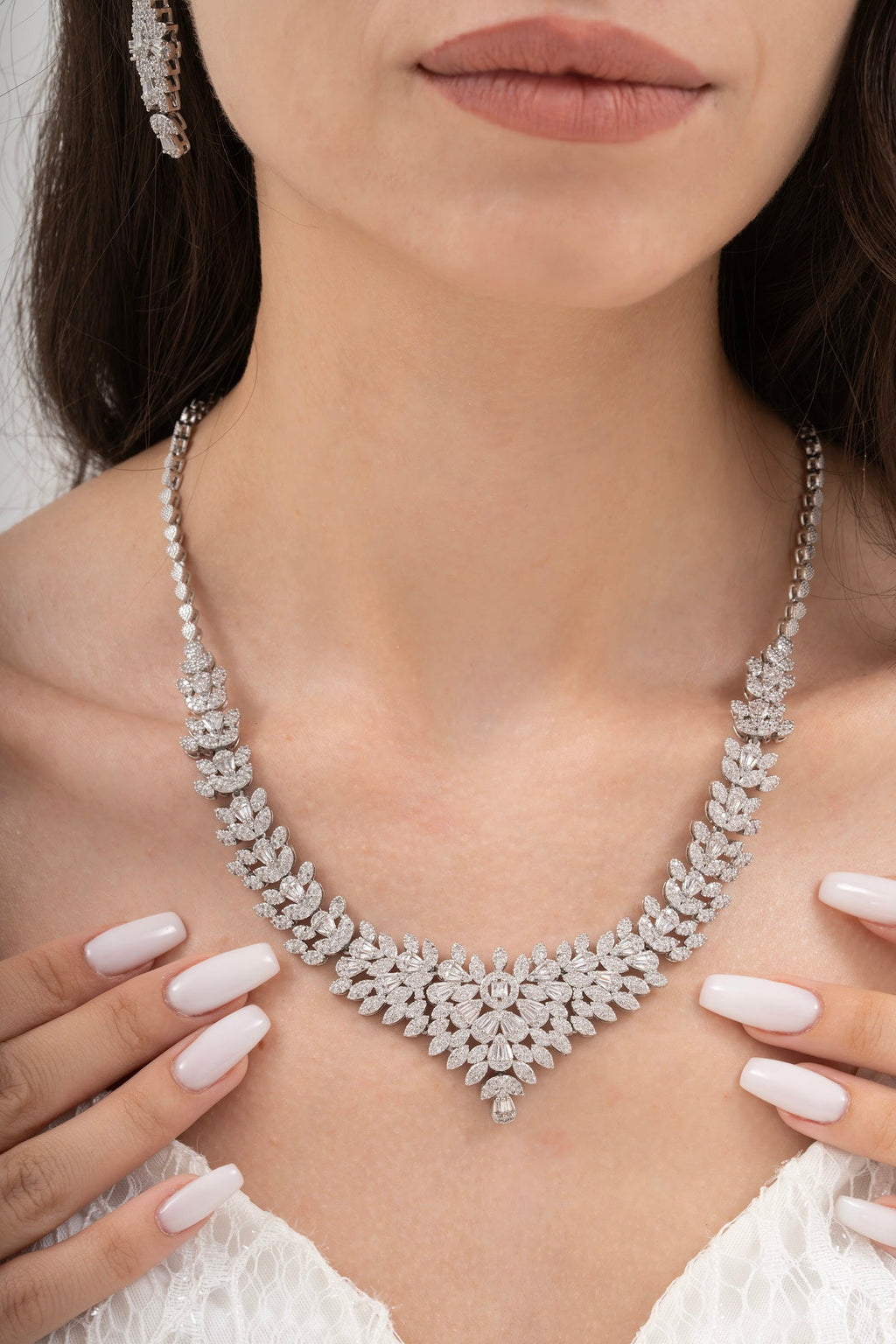 MİREL 7054 Zirkon Taşlı Gelin Seti Fashion Jewelry Set product photo 2