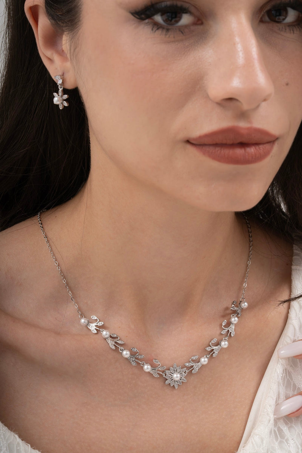 MİREL 7154 Zirkon Taşlı Gelin Seti Fashion Jewelry Set product photo 2