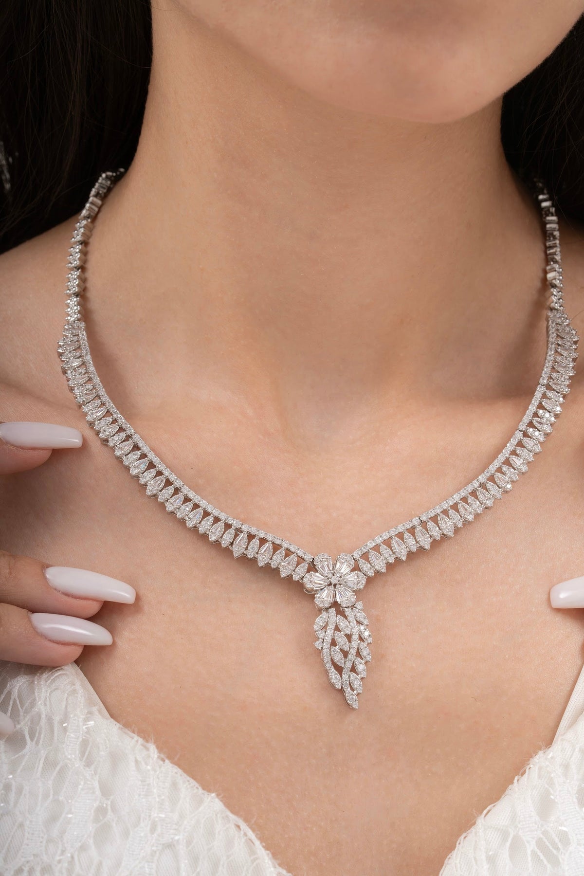 MİREL 7094 Zirkon Taşlı Gelin Seti Fashion Jewelry Set product photo 2