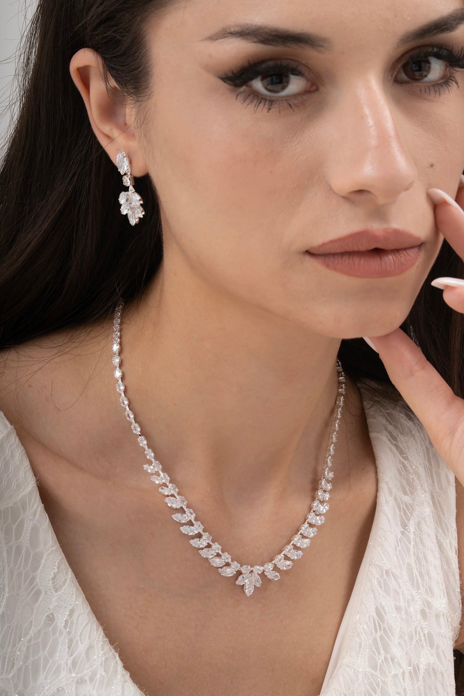 MİREL 7030 Zirkon Taşlı Gelin Seti Fashion Jewelry Set product photo 1