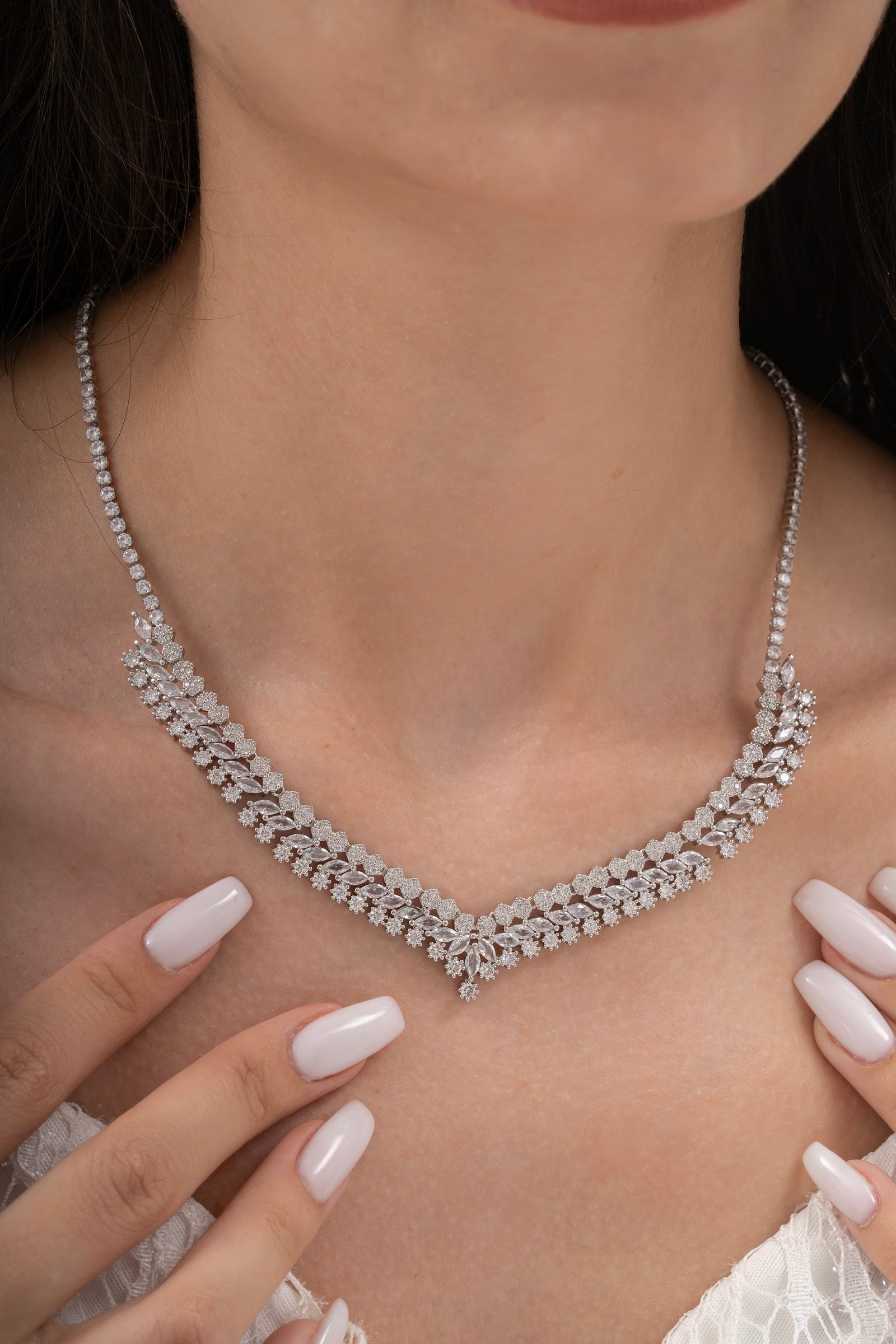 MİREL 7171 Zirkon Taşlı Gelin Seti Fashion Jewelry Set product photo 2