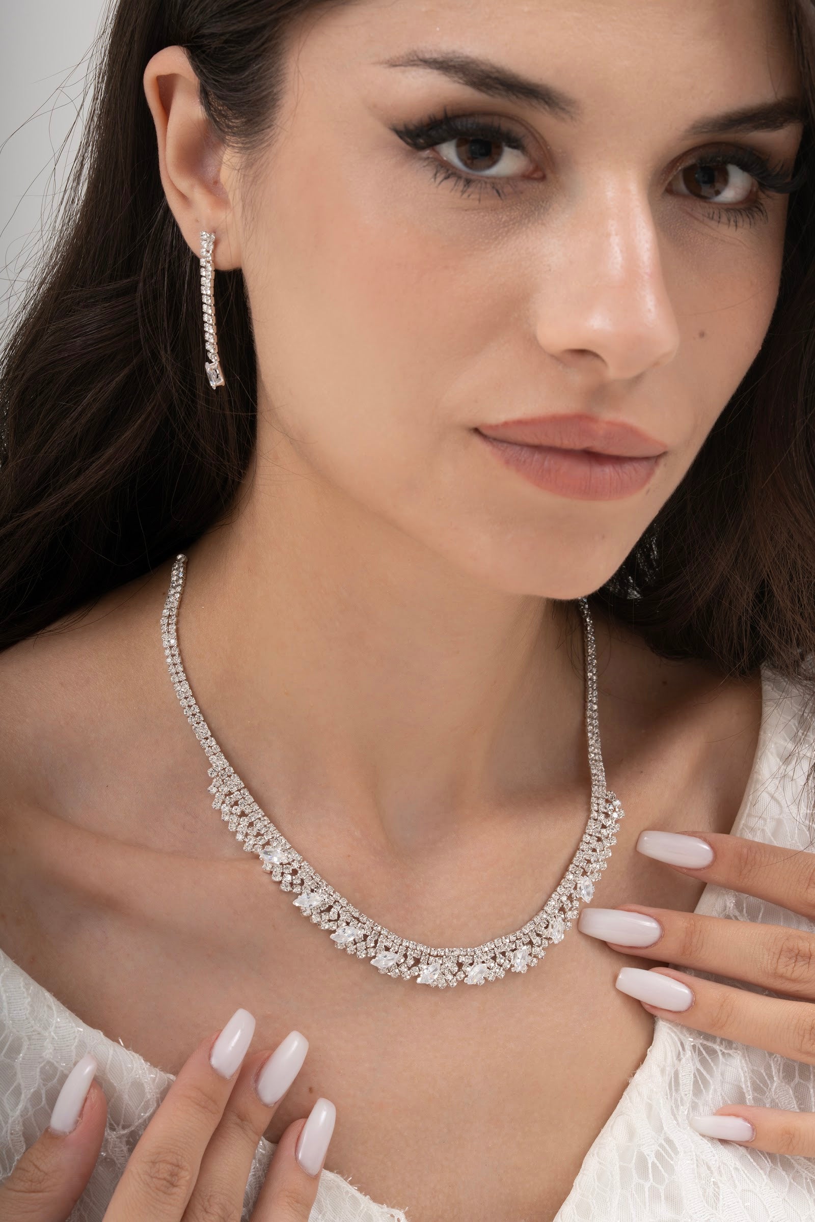MİREL 7118 Zirkon Taşlı Gelin Seti Fashion Jewelry Set product photo 1