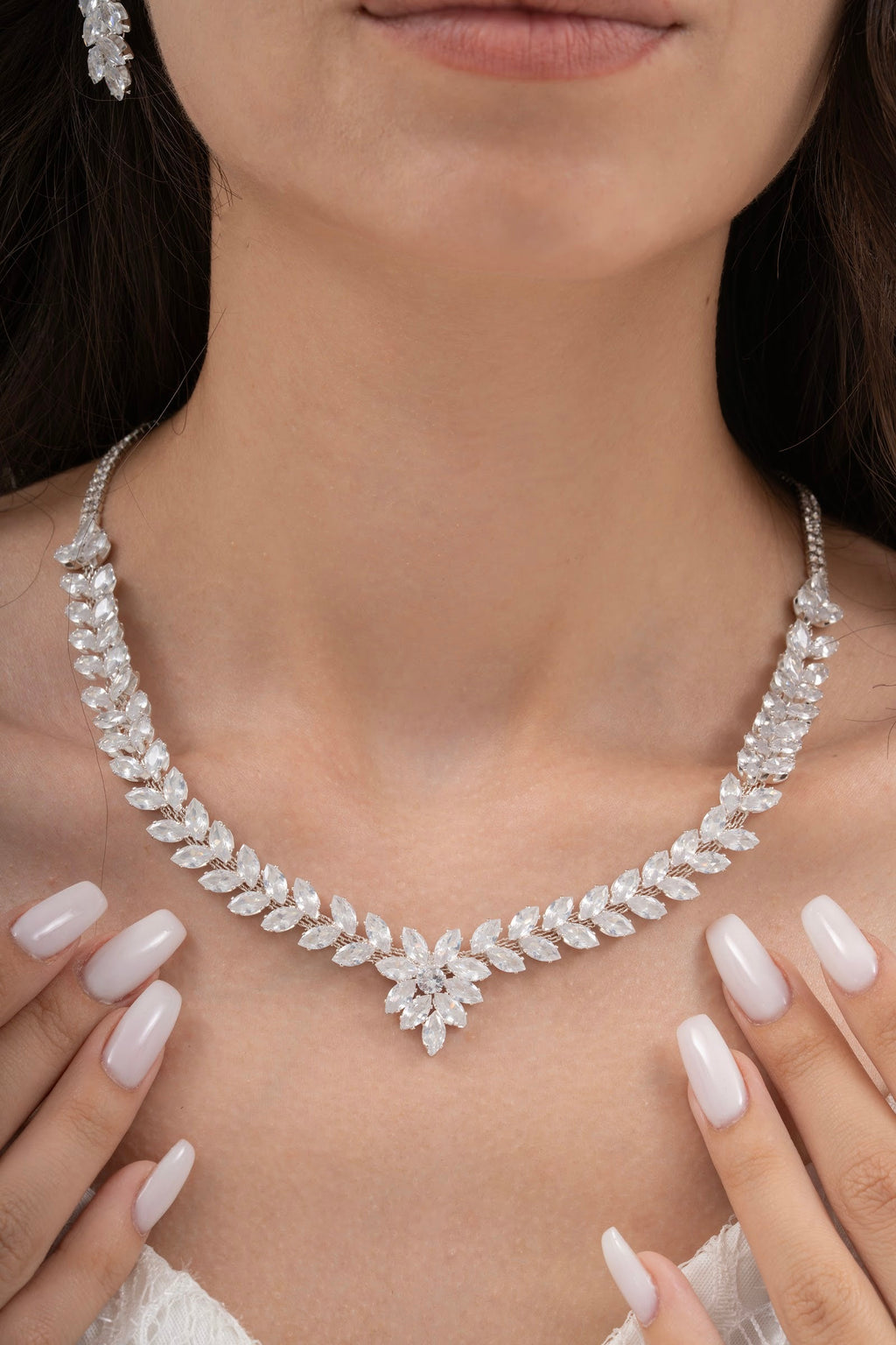 MİREL 7085 Zirkon Taşlı Gelin Seti Fashion Jewelry Set product photo 2