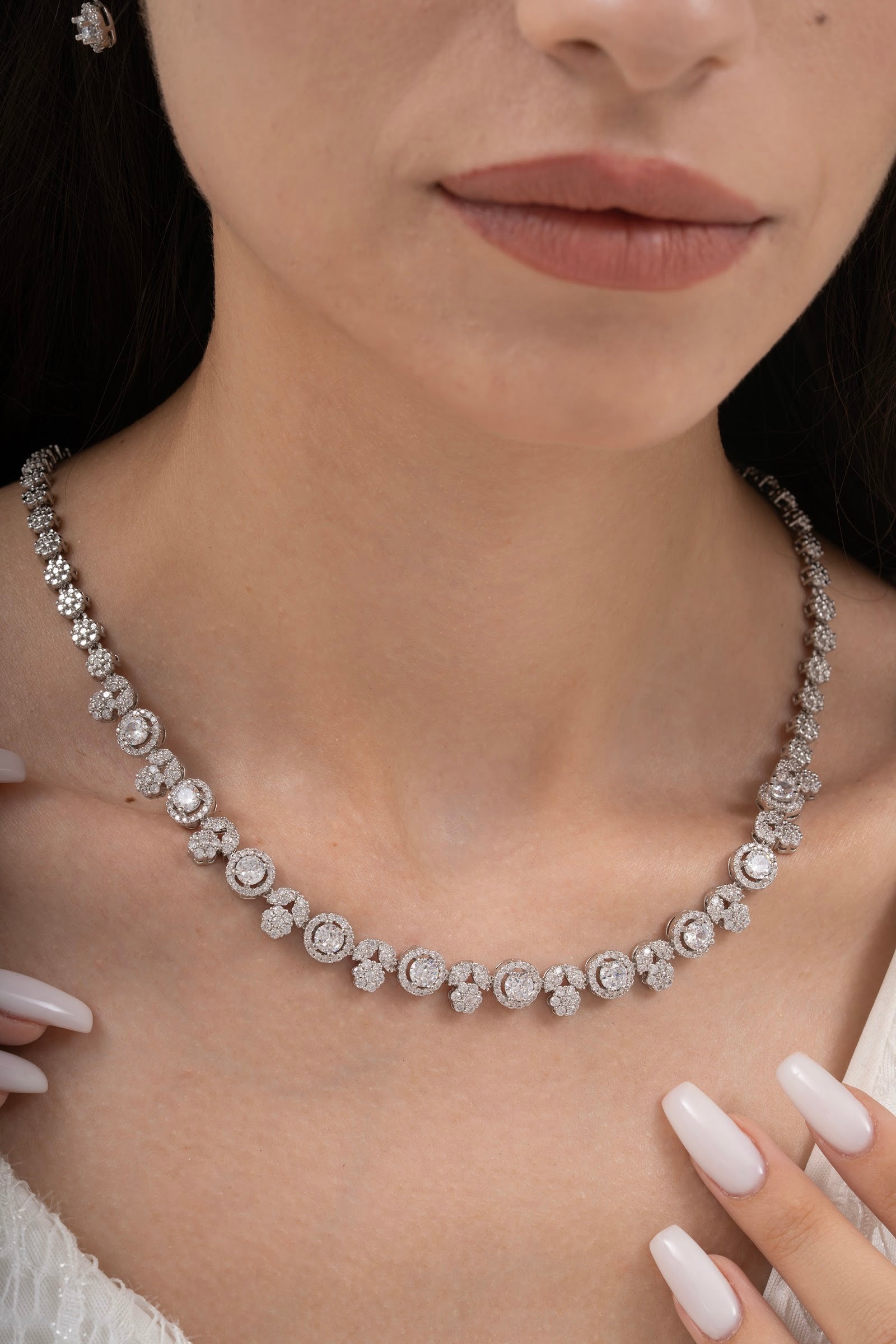 MİREL 7027 Zirkon Taşlı Gelin Seti Fashion Jewelry Set product photo 2