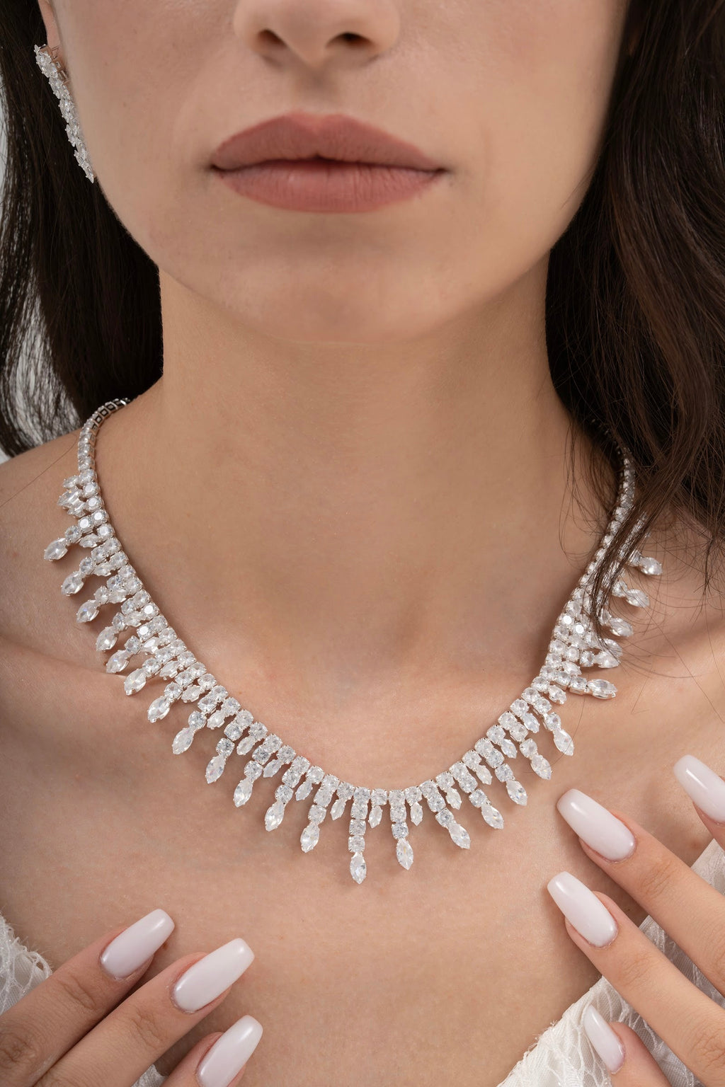 MİREL 7043 Zirkon Taşlı Gelin Seti Fashion Jewelry Set product photo 2