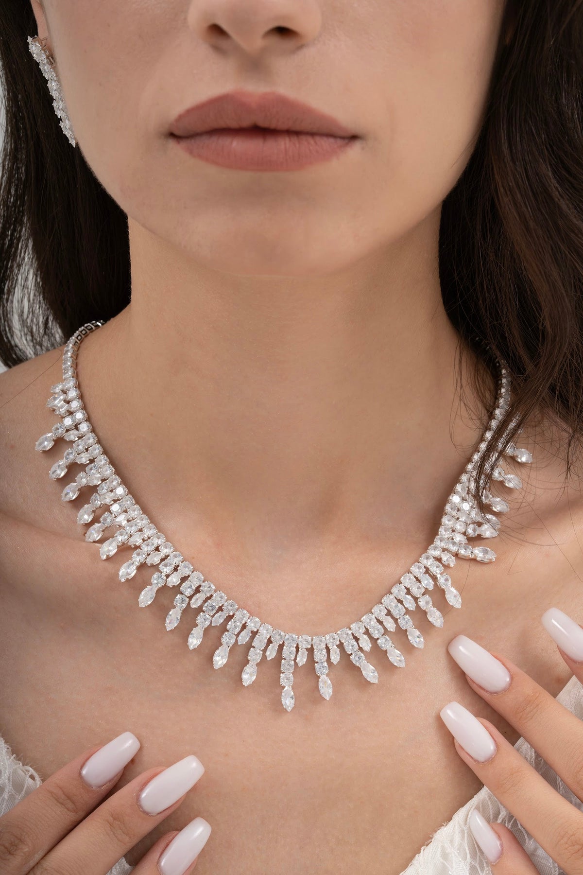MİREL 7043 Zirkon Taşlı Gelin Seti Fashion Jewelry Set product photo 2