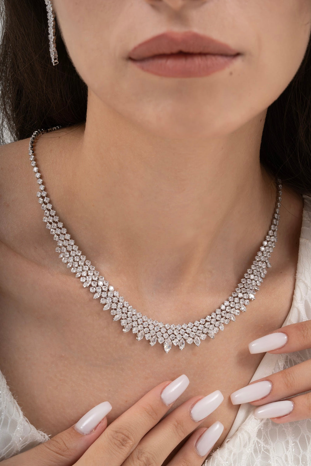 MİREL 7028 Zirkon Taşlı Gelin Seti Fashion Jewelry Set product photo 2