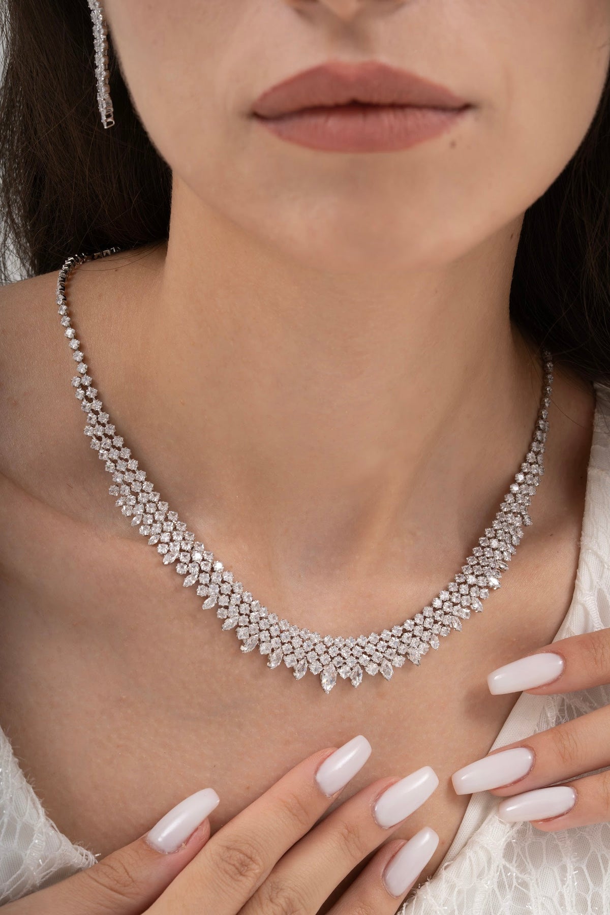 MİREL 7028 Zirkon Taşlı Gelin Seti Fashion Jewelry Set product photo 2