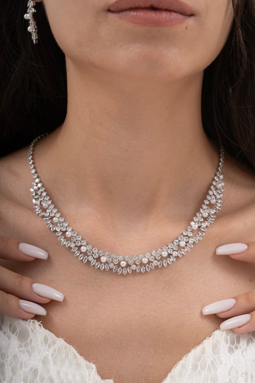 MİREL 7122 Zirkon Taşlı Gelin Seti Fashion Jewelry Set product photo 2