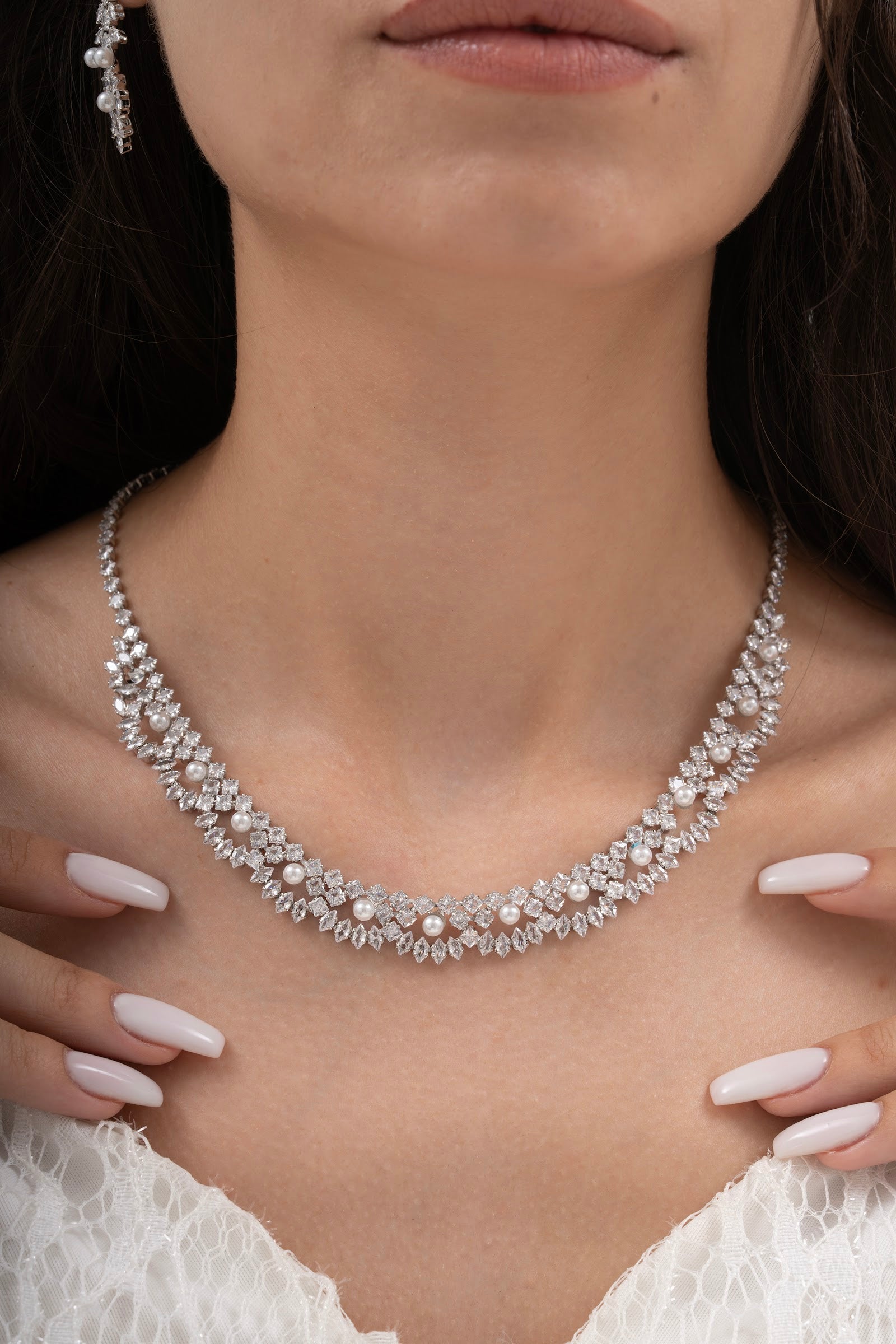 MİREL 7122 Zirkon Taşlı Gelin Seti Fashion Jewelry Set product photo 2