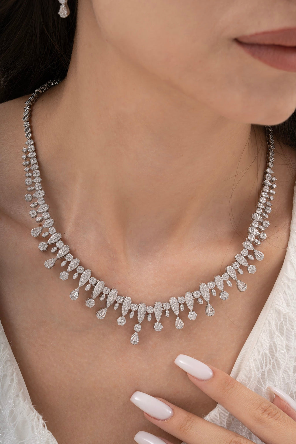 MİREL 7023 Zirkon Taşlı Gelin Seti Fashion Jewelry Set product photo 2