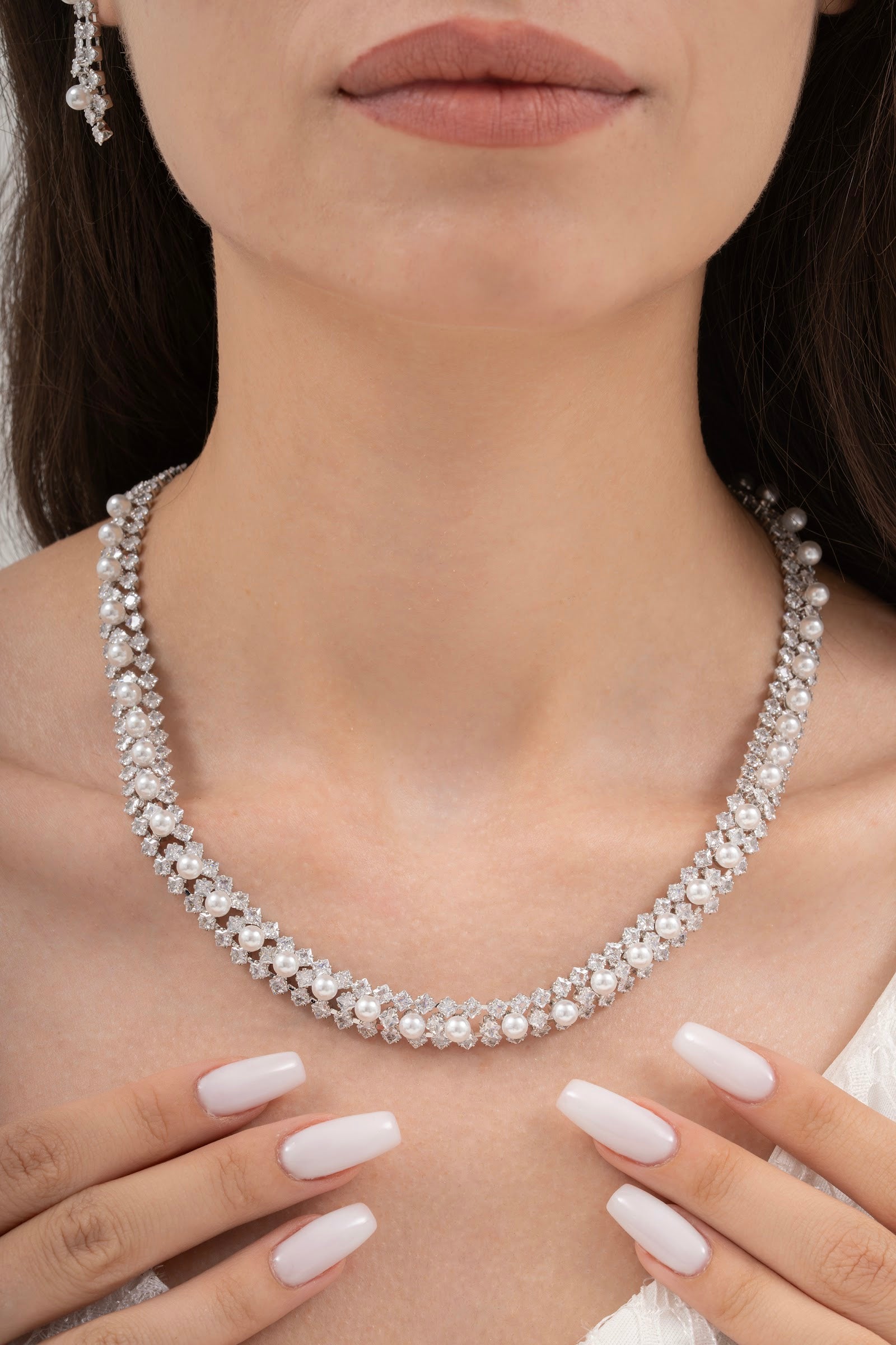 MİREL 7056 Zirkon Taşlı Gelin Seti Fashion Jewelry Set product photo 2