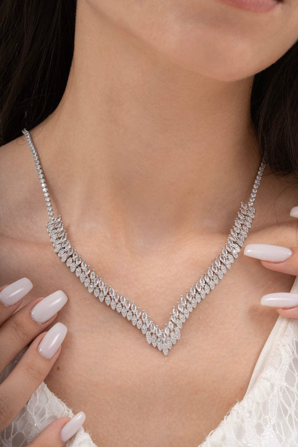 MİREL 7095 Zirkon Taşlı Gelin Seti Fashion Jewelry Set product photo 2
