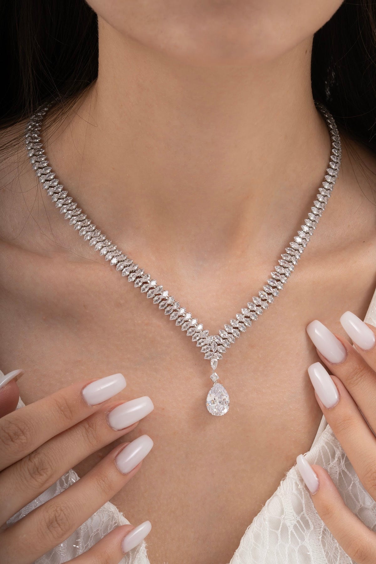 MİREL 7037 Zirkon Taşlı Gelin Seti Fashion Jewelry Set product photo 2