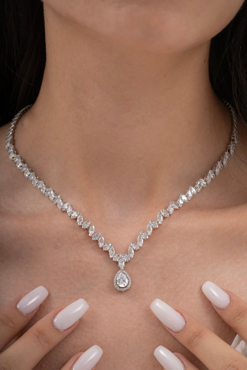 MİREL 7176 Zirkon Taşlı Gelin Seti Fashion Jewelry Set product photo 2