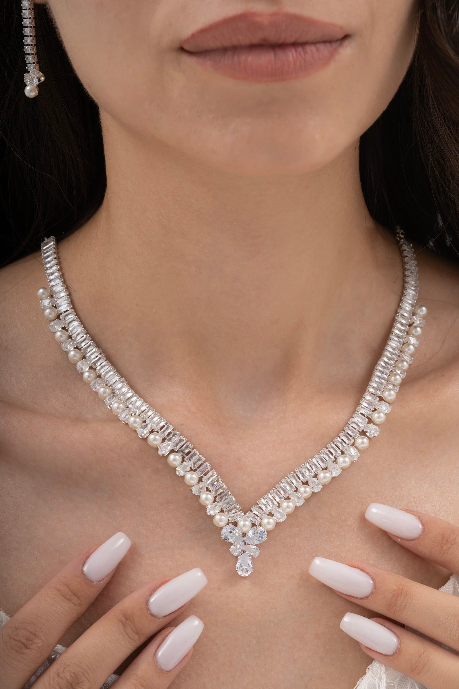 MİREL 7120 Zirkon Taşlı Gelin Seti Fashion Jewelry Set product photo 2