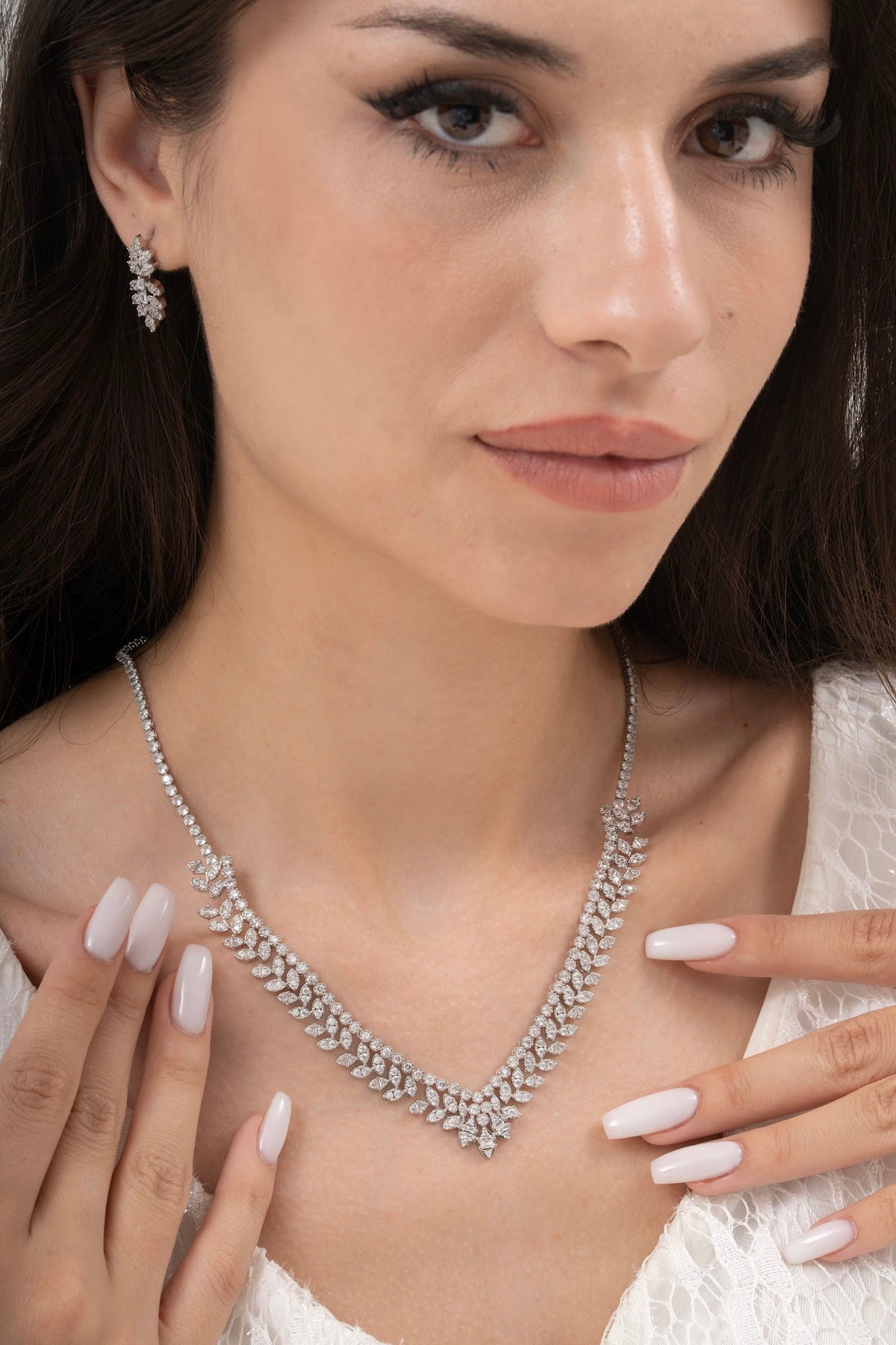 MİREL 7097 Zirkon Taşlı Gelin Seti Fashion Jewelry Set product photo 1