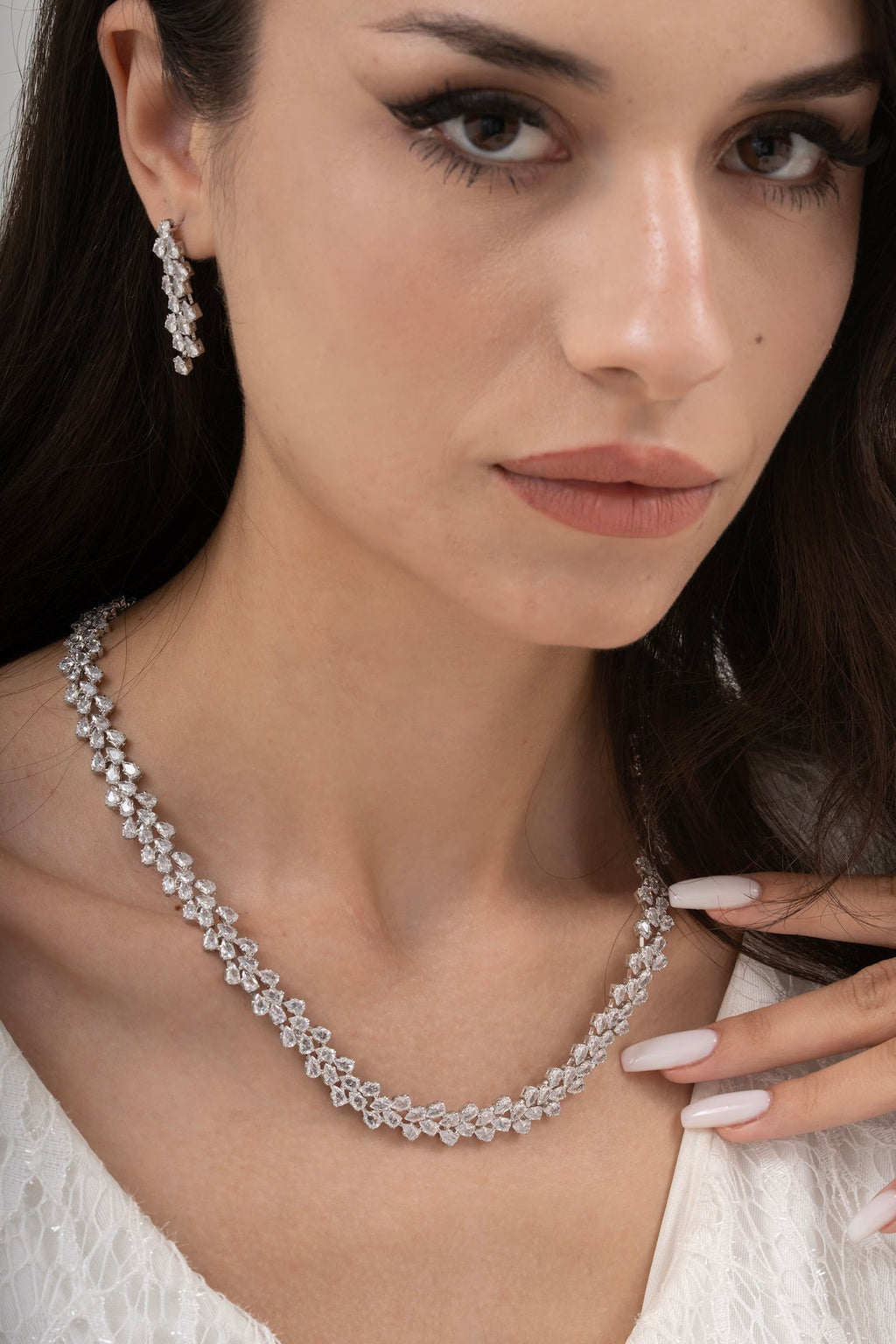 MİREL 7040 Zirkon Taşlı Gelin Seti Fashion Jewelry Set product photo 1