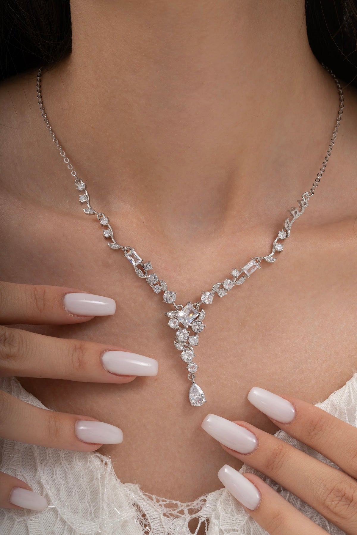 MİREL 7175 Zirkon Taşlı Gelin Seti Fashion Jewelry Set product photo 2