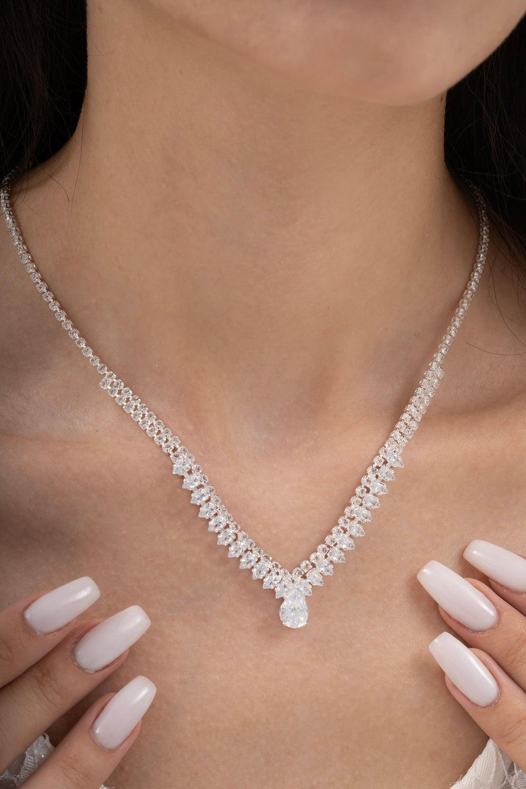 MİREL 7018 Zirkon Taşlı Gelin Seti Fashion Jewelry Set product photo 2