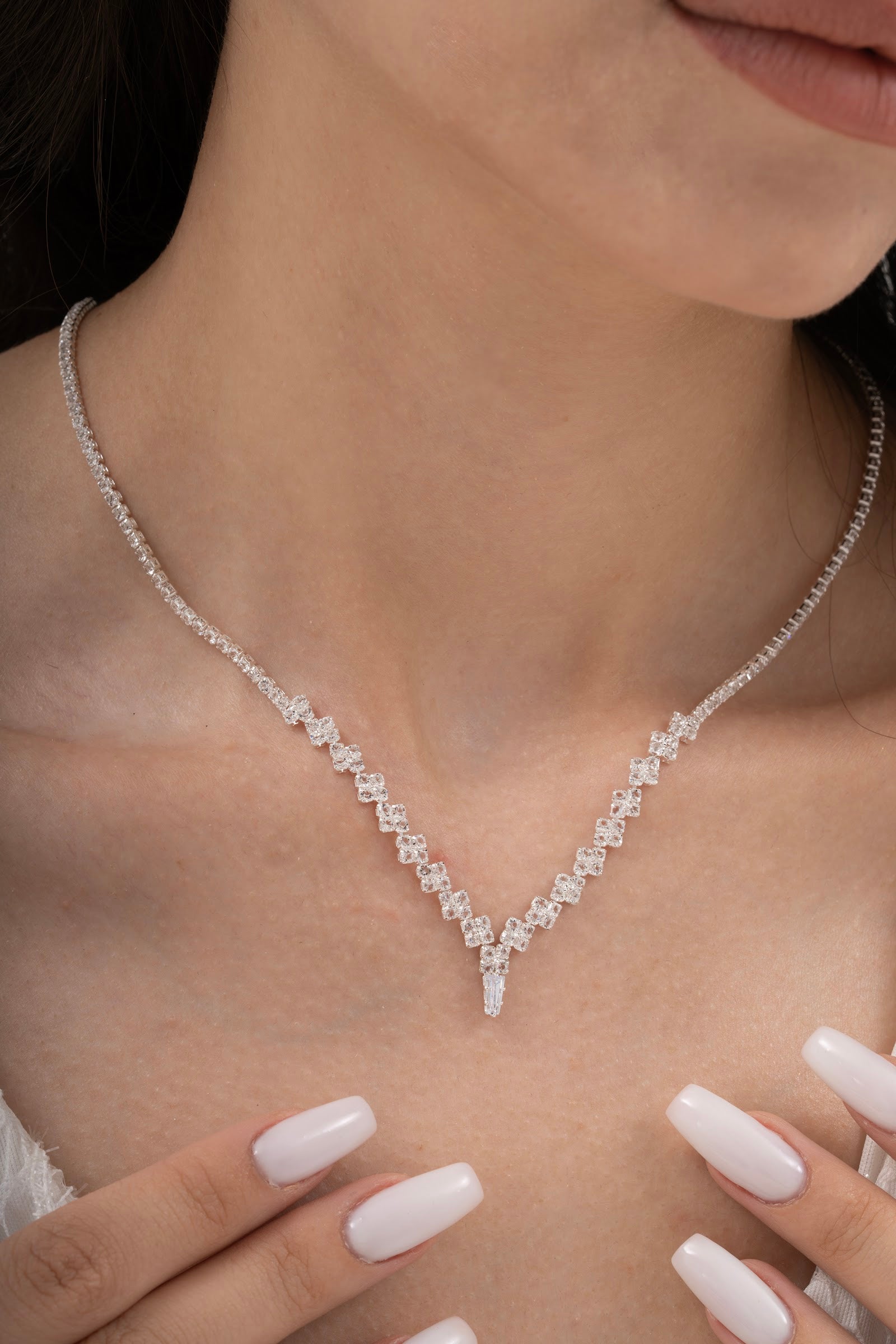 MİREL 7021 Zirkon Taşlı Gelin Seti Fashion Jewelry Set product photo 2