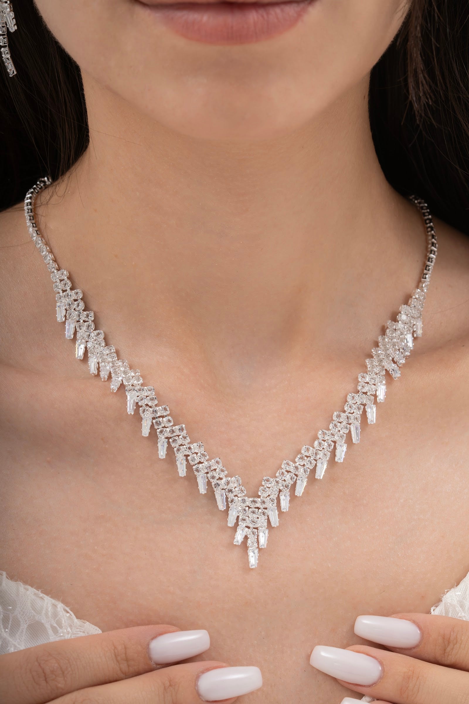 MİREL 7107 Zirkon Taşlı Gelin Seti Fashion Jewelry Set product photo 2