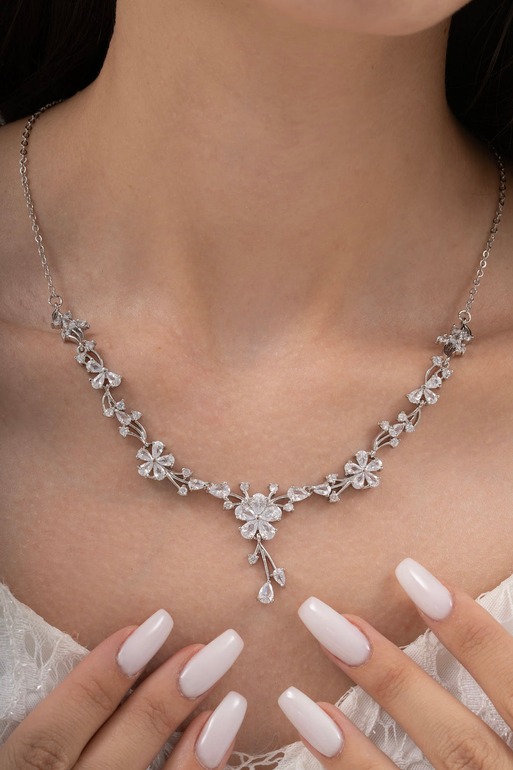 MİREL 7136 Zirkon Taşlı Gelin Seti Fashion Jewelry Set product photo 2