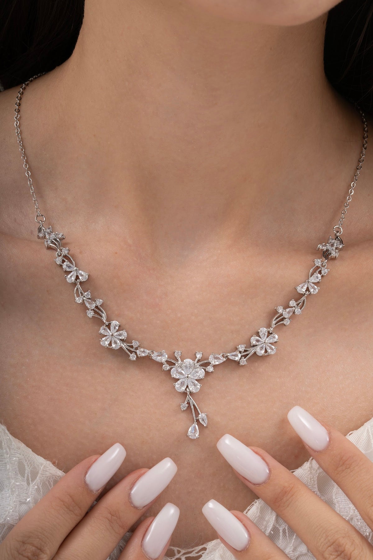 MİREL 7136 Zirkon Taşlı Gelin Seti Fashion Jewelry Set product photo 2