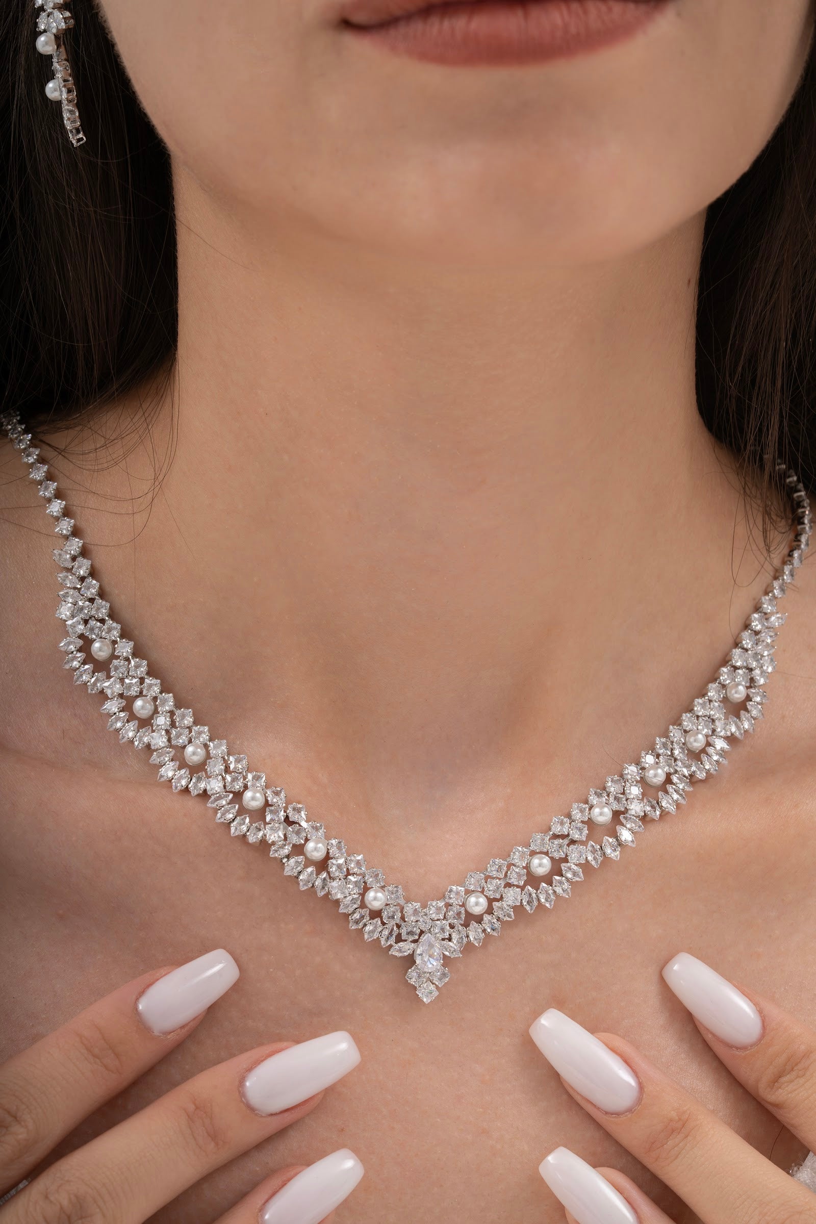 MİREL 7162 Zirkon Taşlı Gelin Seti Fashion Jewelry Set product photo 2